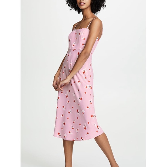 Pink floral midi dress shopbop size M NWT - Re:named Brenda dress. Crepe - cute! - Picture 2 of 8